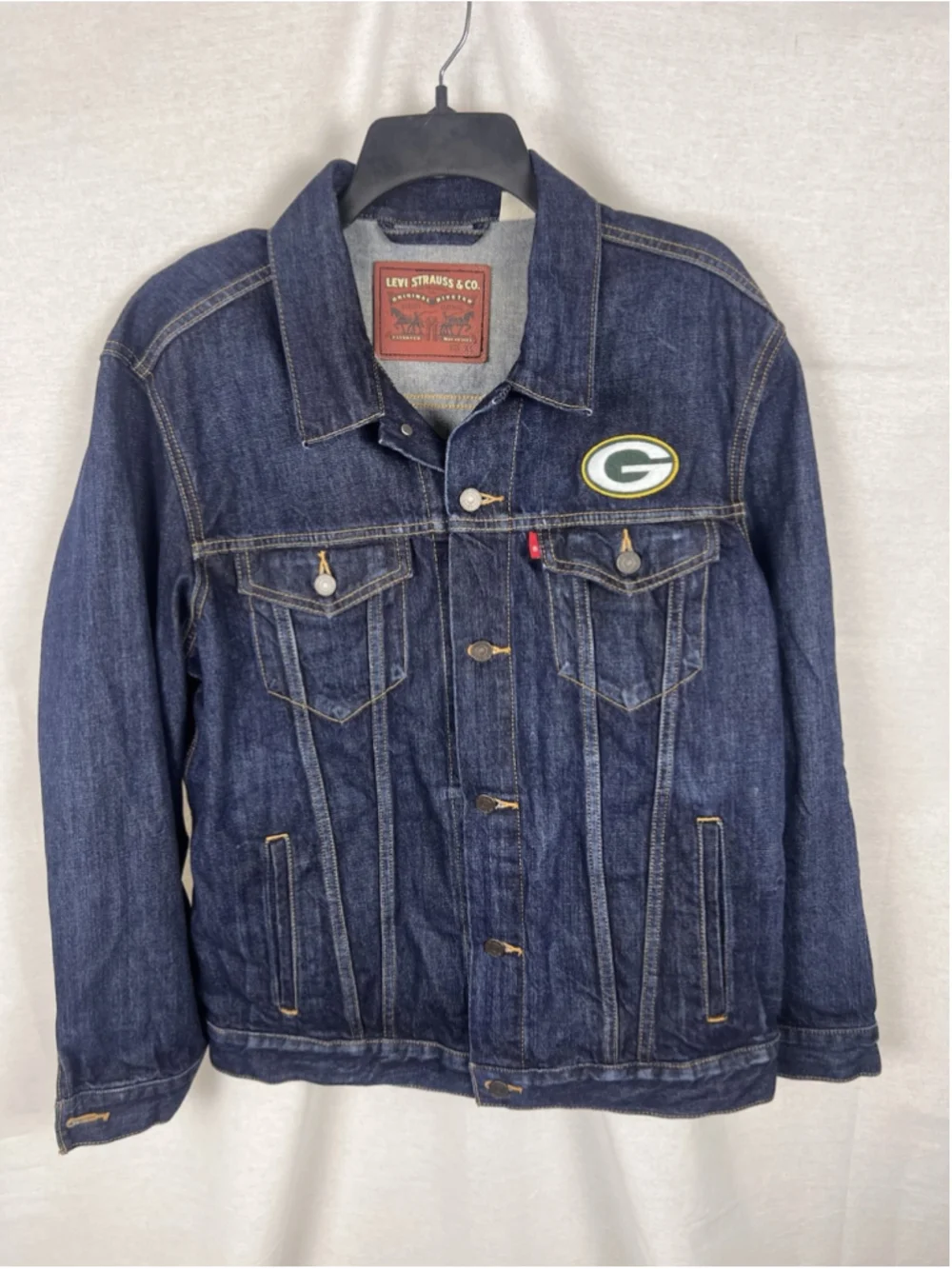Levi Strauss & Co. Green Bay Packers NFL Blue Denim Jacket Size XL Licensed - Picture 5 of 6